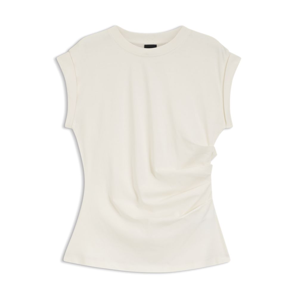 

Футболка приталенного кроя с закатанными манжетами из мерсеризованного хлопка BOSS, белый