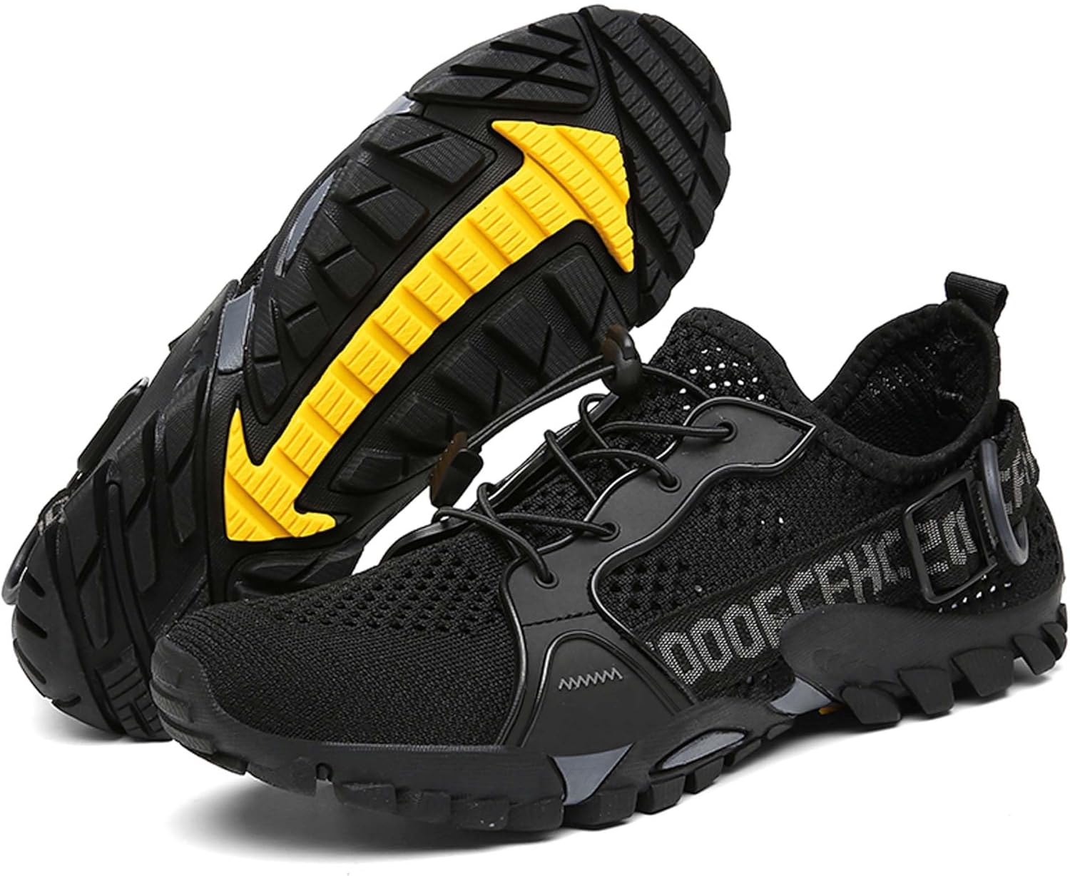 

Мужские и женские водные спортивные туфли для активного отдыха Мужские вязаные сетчатые пляжные туфли для ходьбы, рыбалки, скалолазания, парусного спорта, походов, функциональных тренировок Дышащие, амфибийные кроссовки Vtiao, черный