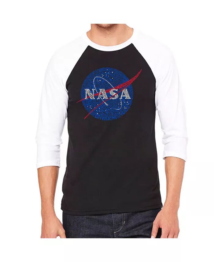 

Футболка Nasa мужская реглан с надписью Word Art LA Pop Art, черный