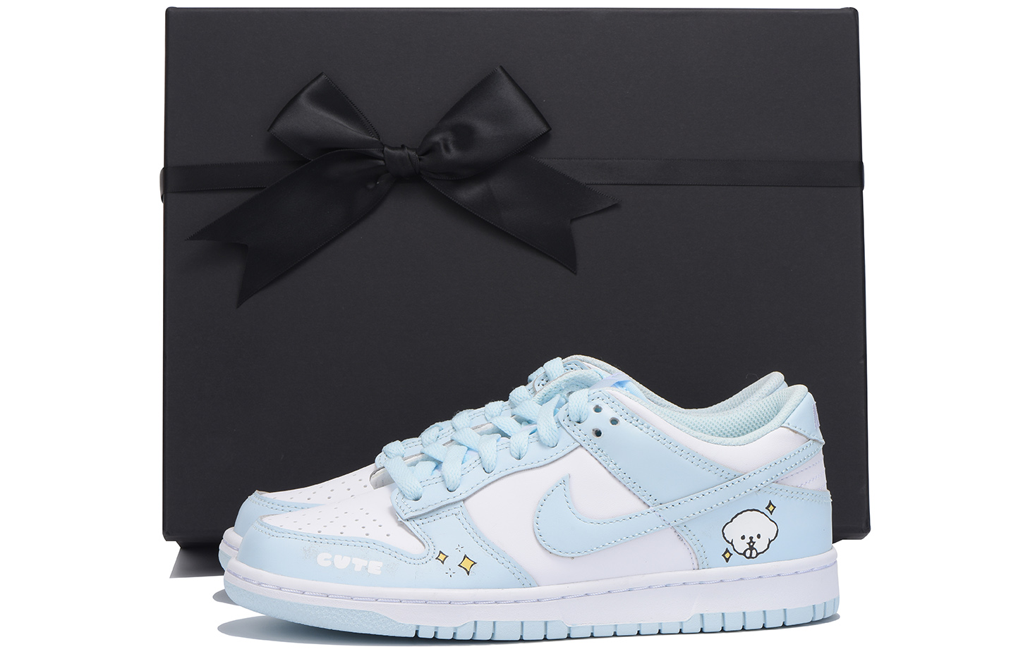 

Nike Детские кроссовки для скейтбординга Dunk Cloud Puppy с противоскользящим эффектом, дышащие, с низким верхом, синие, белые, для подростков