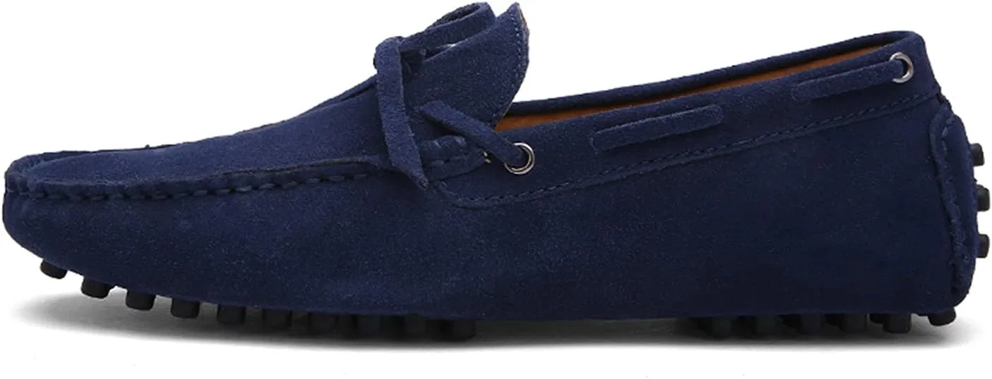 Мокасины мужские повседневные на шнуровке из замши, Loafers Blue LITNERMIA — фото 2