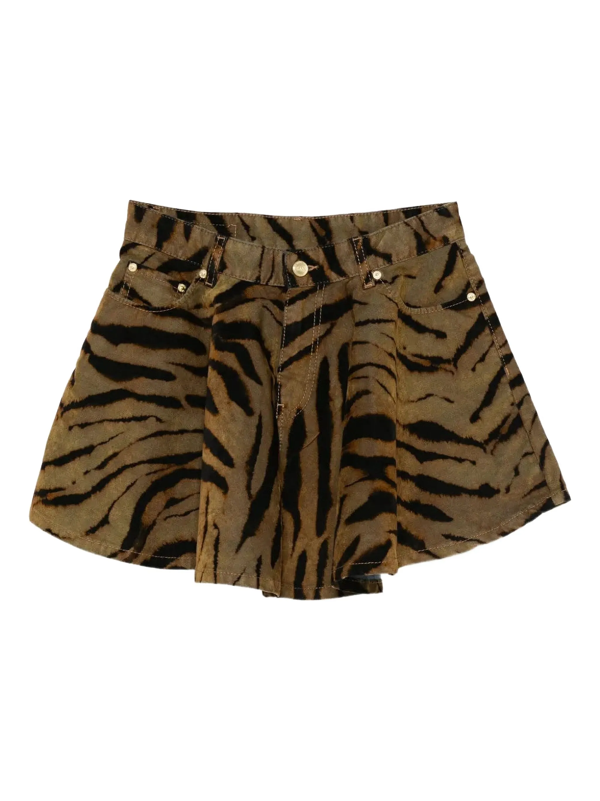 

Мини-юбка с карманом Ganni, коричневый