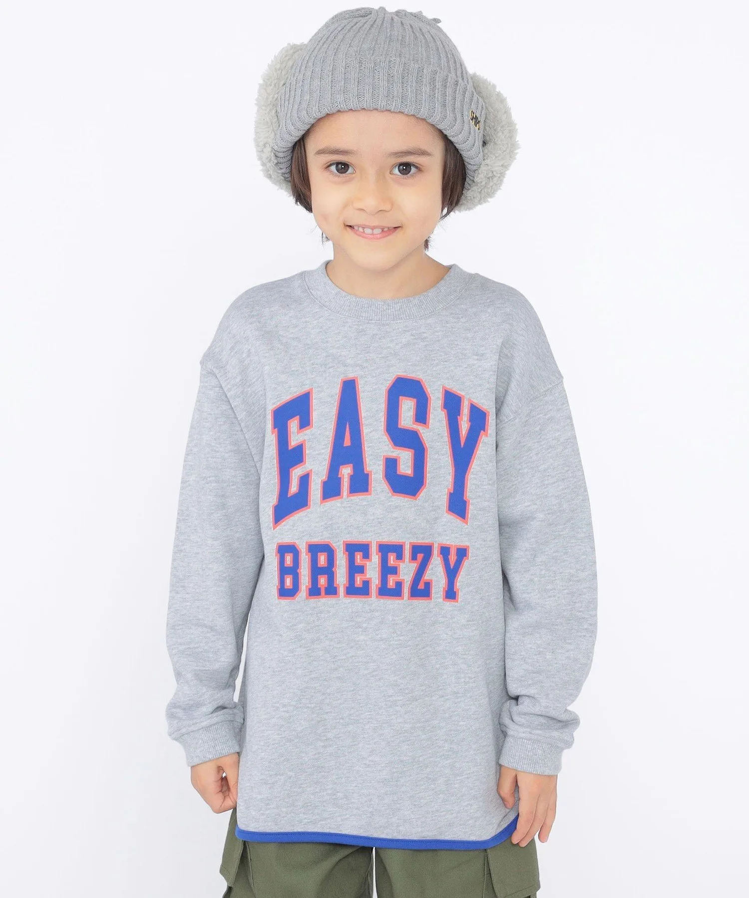Детская футболка SHIPS 100~130 см / Толстовка с логотипом колледжа Piping SHIPS KIDS, Top Gray