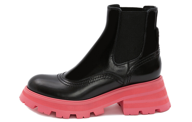 Ботинки женские Alexander Mcqueen Wander Chelsea, черный / розовый