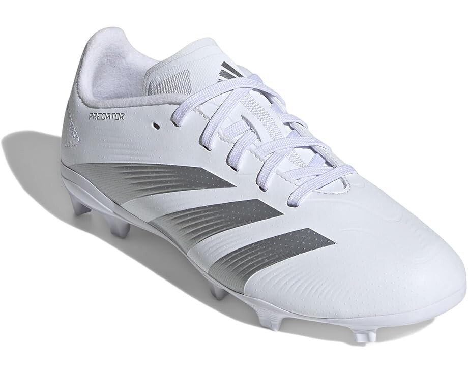 

Кроссовки adidas Kids Soccer Predator 24 League Firm Ground, цвет White/Silver Metallic/White