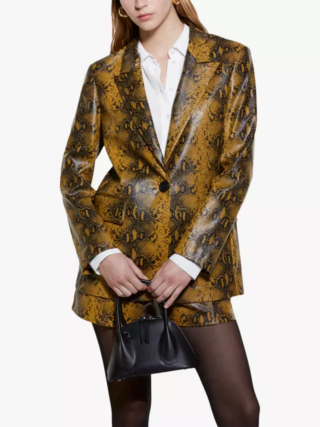 

Блейзер SISLEY Python Faux Leather, разноцветный