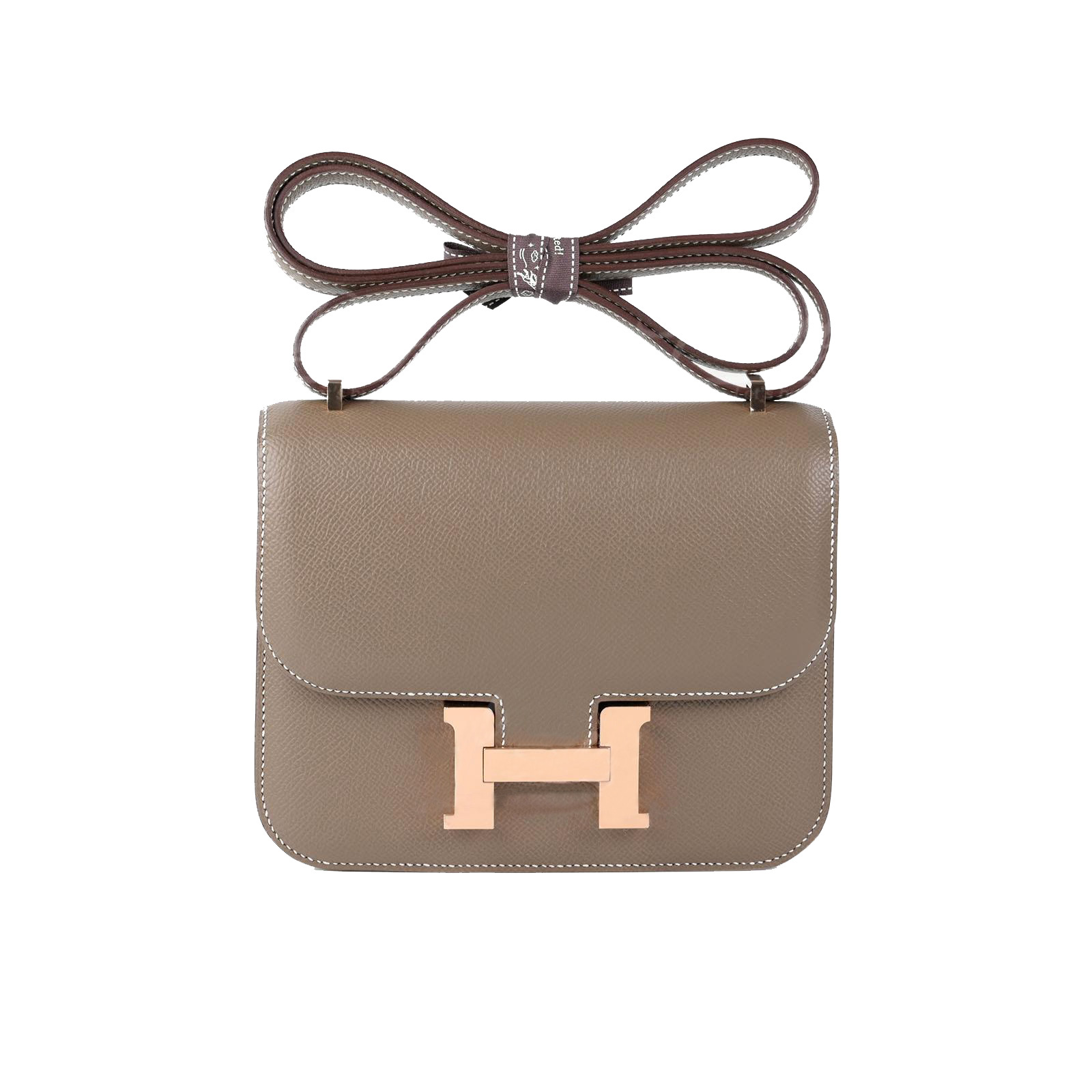 

HERMES Сумка-мессенджер Constance Epsom Leather Crossbody Bag Mini, женская, размер 18, Etoupe, слон, серый