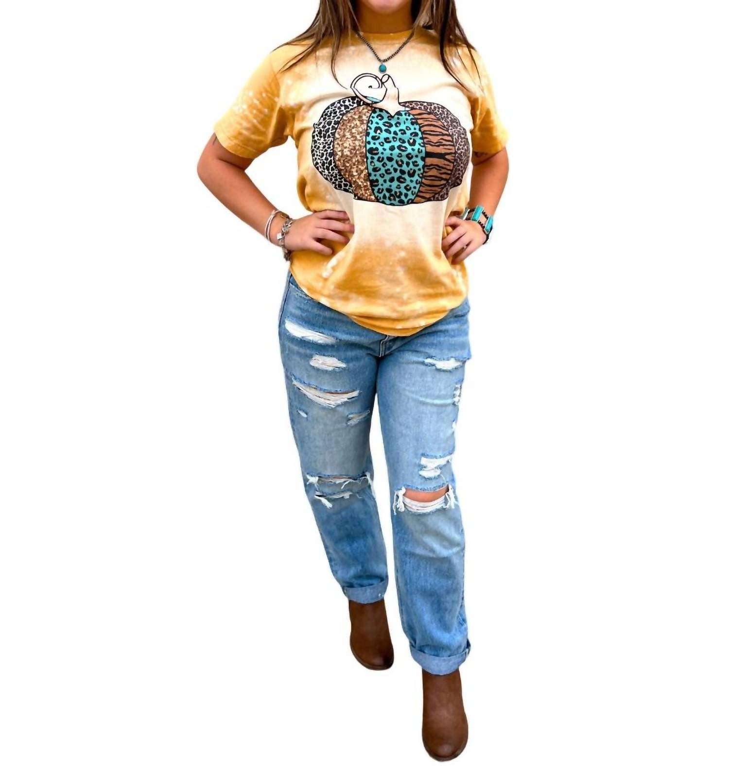 

Футболка Wild About Fall в горчичном цвете Bling A Gogo, цвет mustard
