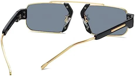 

Ретро солнцезащитные очки для женщин с прозрачными линзами цвета океана, мужские панк-очки с шестиугольными линзами, женские солнцезащитные очки UV400 MTZJH, Red