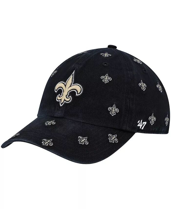 

Женская черная регулируемая шляпа New Orleans Saints Confetti Clean Up '47 Brand, черный