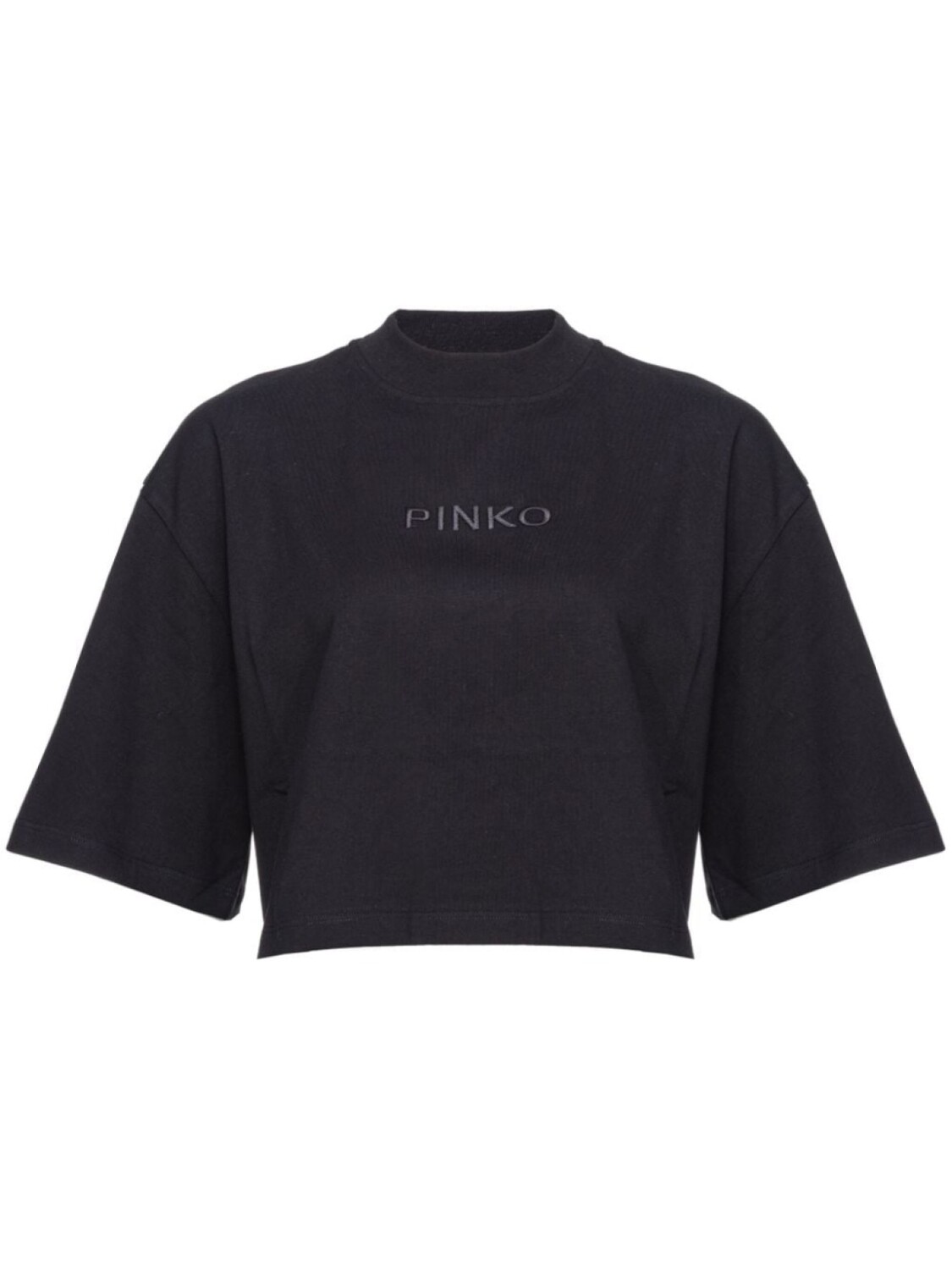 

PINKO укороченная футболка с вышитым логотипом, черный