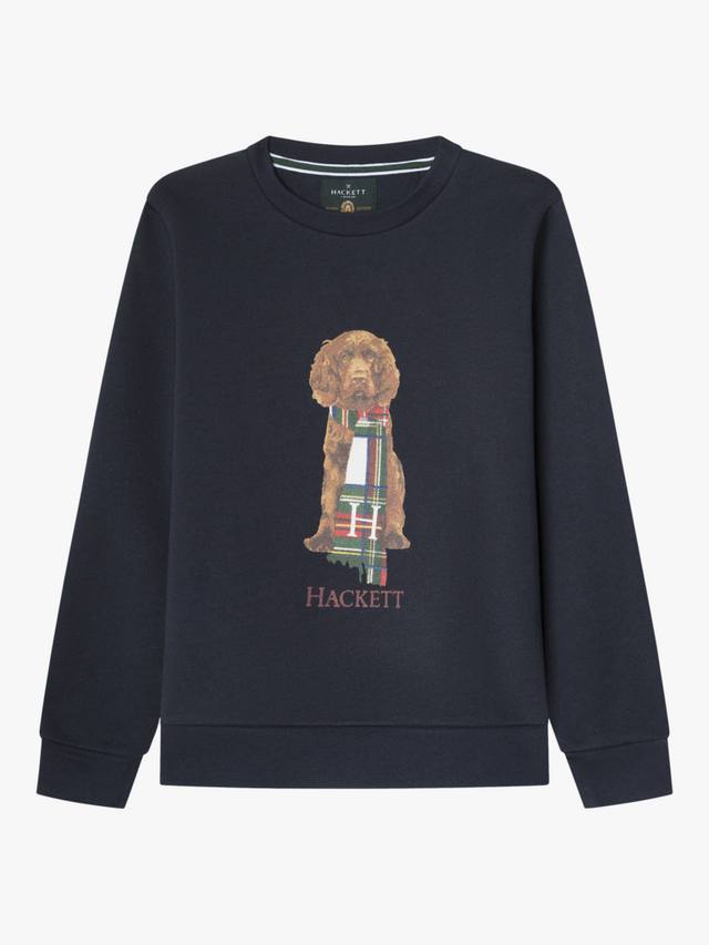 

Детский свитшот из хлопковой смеси с круглым вырезом Hackett London, Midnight Blue