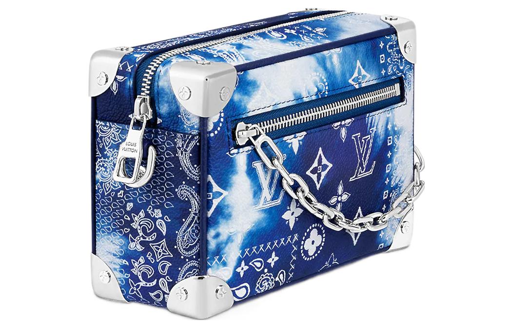 LOUIS VUITTON Миниатюрный мягкий баул с банданой и синим монограммным принтом — фото 2