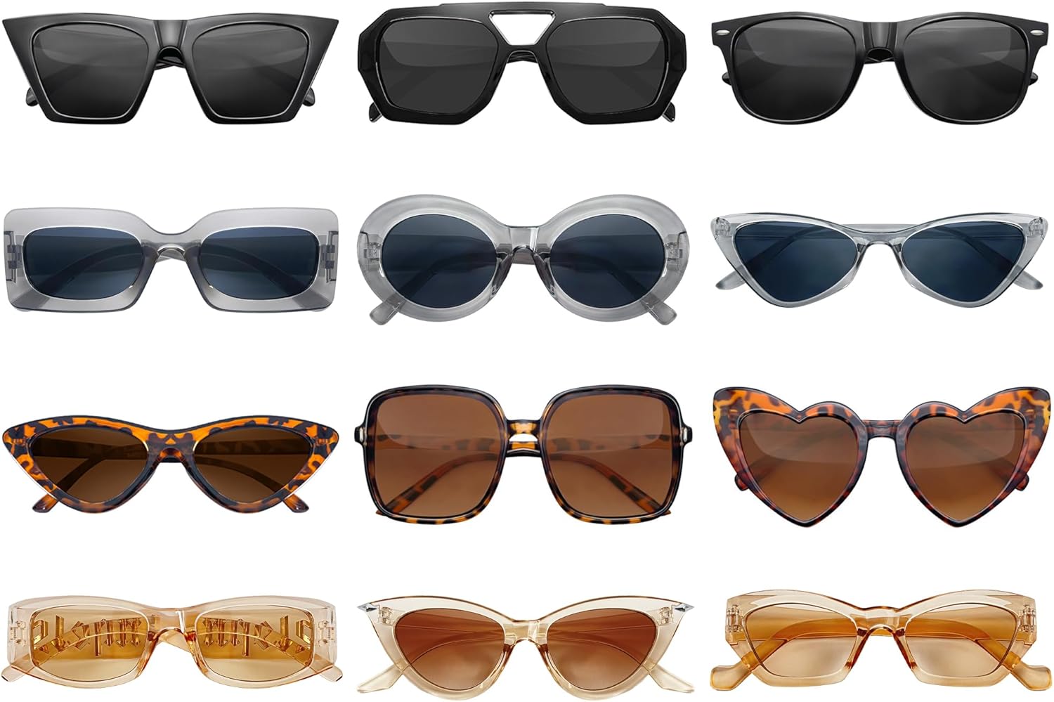 

Солнцезащитные очки Matcheck 12 разных стилей, классические ретро, ​​цветные, для вечеринок, разноцветные, для костюмов, оптом, унисекс, для взрослых, Black Leopard Grey Brown