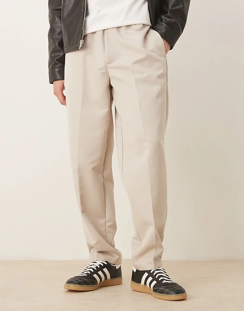 

Зауженные брюки ASOS DESIGN с эластичным поясом, цвет: песочный