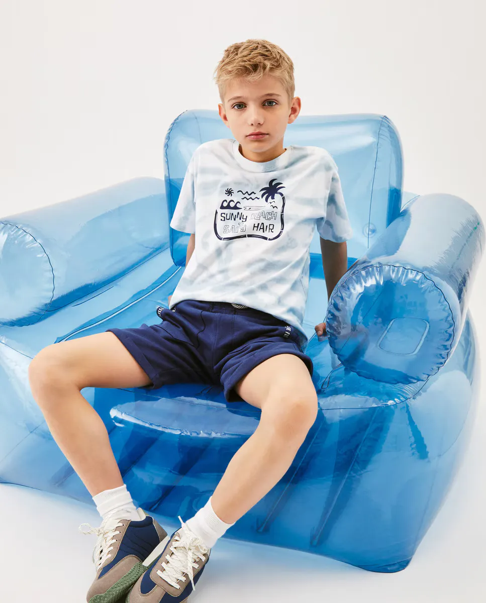 

Футболка для девочки с коротким рукавом в технике тай-дай Kids El Corte Inglés, синий