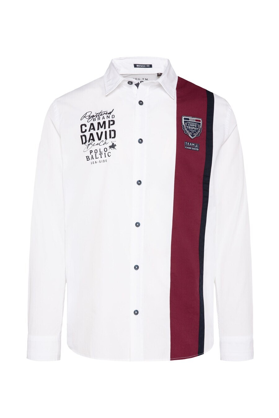 

Повседневная рубашка CAMP DAVID Slim fit Button Up Shirt, белый