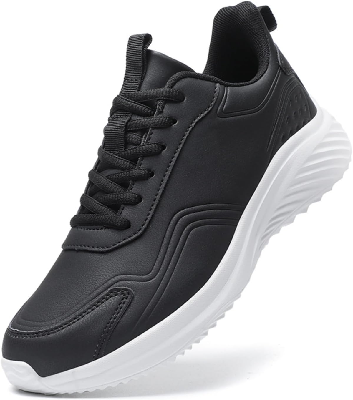 

Мужские повседневные кроссовки, дышащие, с амортизирующей подошвой, черная кожаная шнуровка, для комфорта в течение всего дня и легкого использования на улице Kelibasi