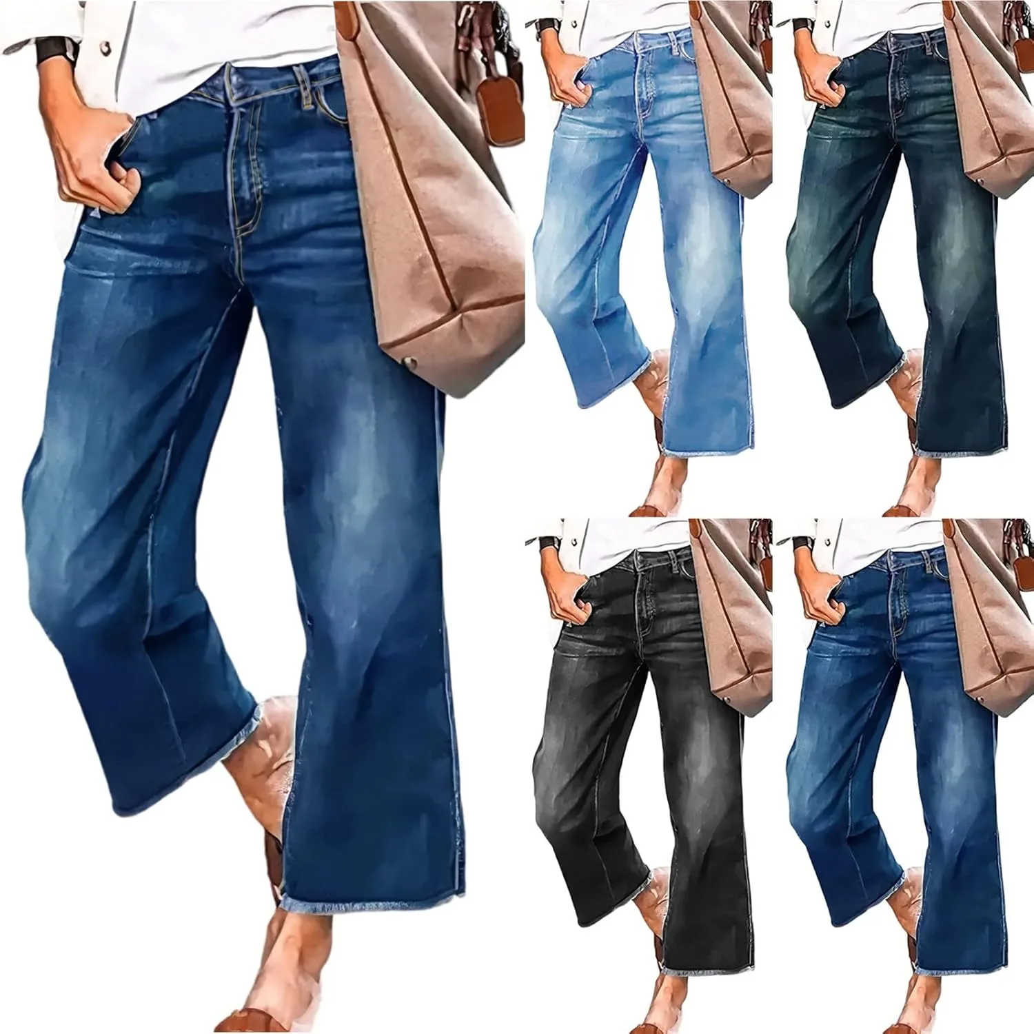 

Джинсы Wide Leg с эффектом подтяжки ягодиц и рваным краем