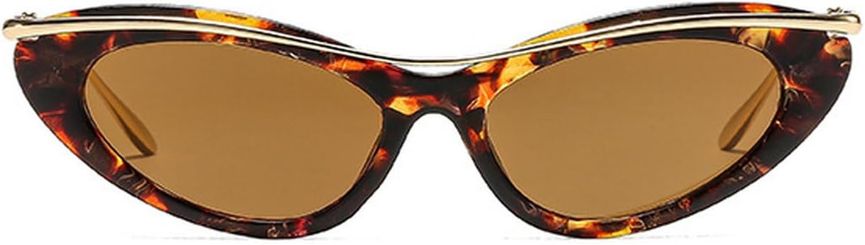 

Laureles Модные маленькие солнцезащитные очки «кошачий глаз» для женщин, леопардовый коричневый принт, градиентные солнцезащитные очки для женщин и очки с защитой от УФ-излучения UV400 для мужчин, C3