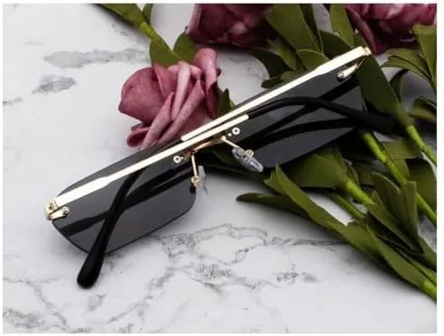 

Новые солнцезащитные очки прямоугольной формы 2025 года для женщин и мужчин, винтажные, с цветными линзами, для фестивалей и вечеринок, без оправы LXLHWN, C6 Clean