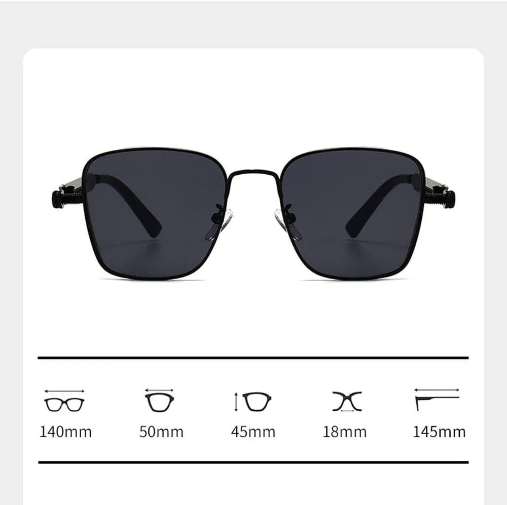 

Солнцезащитные очки в стиле панк с металлической оправой, защита глаз от УФ-излучения 400, ретро-очки, аксессуары для путешествий, уличный стиль TYUVIVO, Black Silver