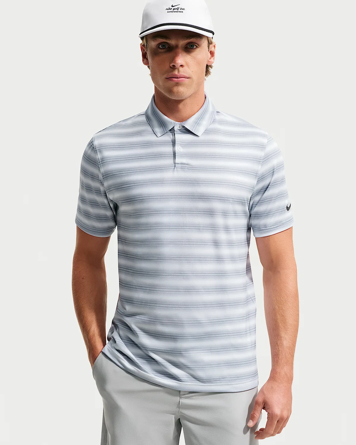 Мужское поло Nike Velocity Dri-FIT, White/White/Black