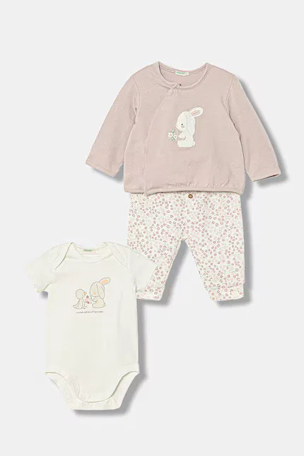 Комплект с животным принтом United Colors of Benetton, розовый