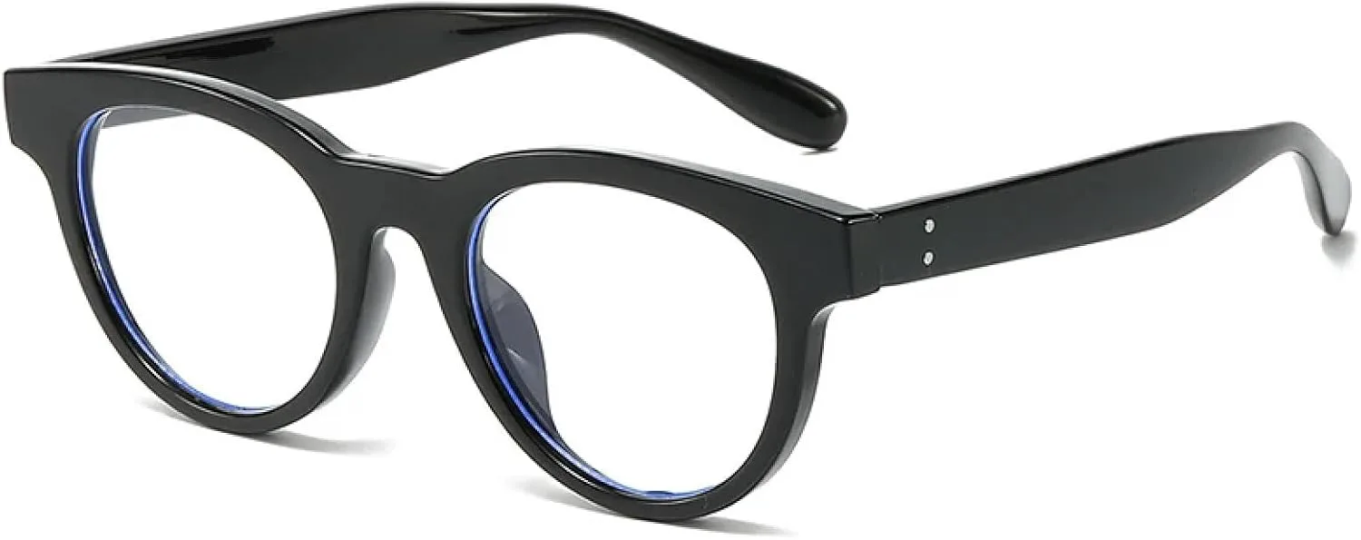 

Солнцезащитные очки с защитой от УФ-излучения UV400 для женщин и мужчин | Овальные очки с заклепками | для занятий спортом на открытом воздухе DSVIGF, Black Clear