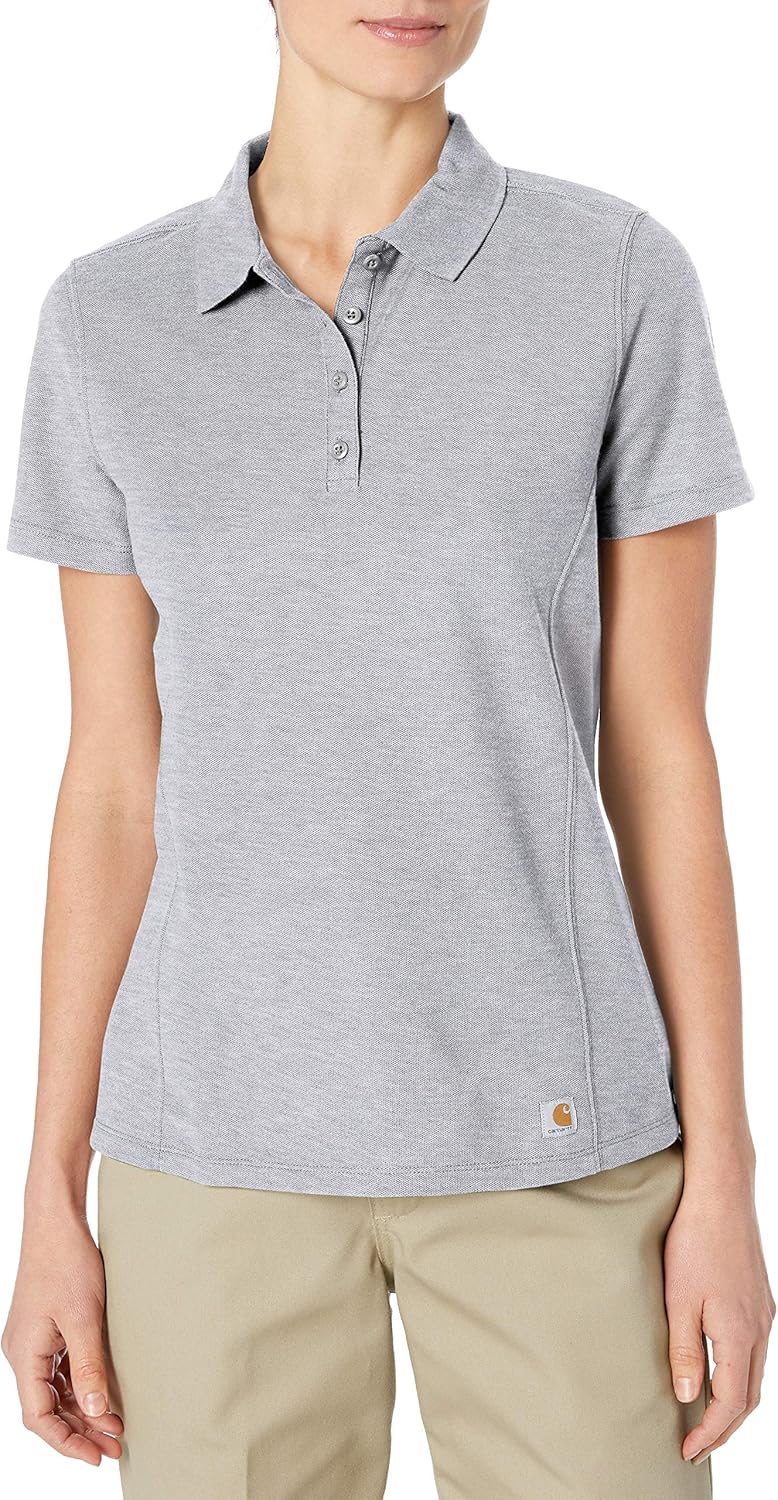 

Carhartt женская рабочая поло с коротким рукавом Contractor's, Heather Gray