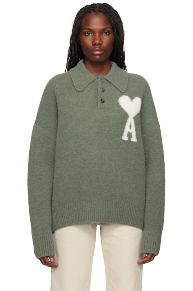 

Зеленый Ami de Coeur Polo AMI Paris