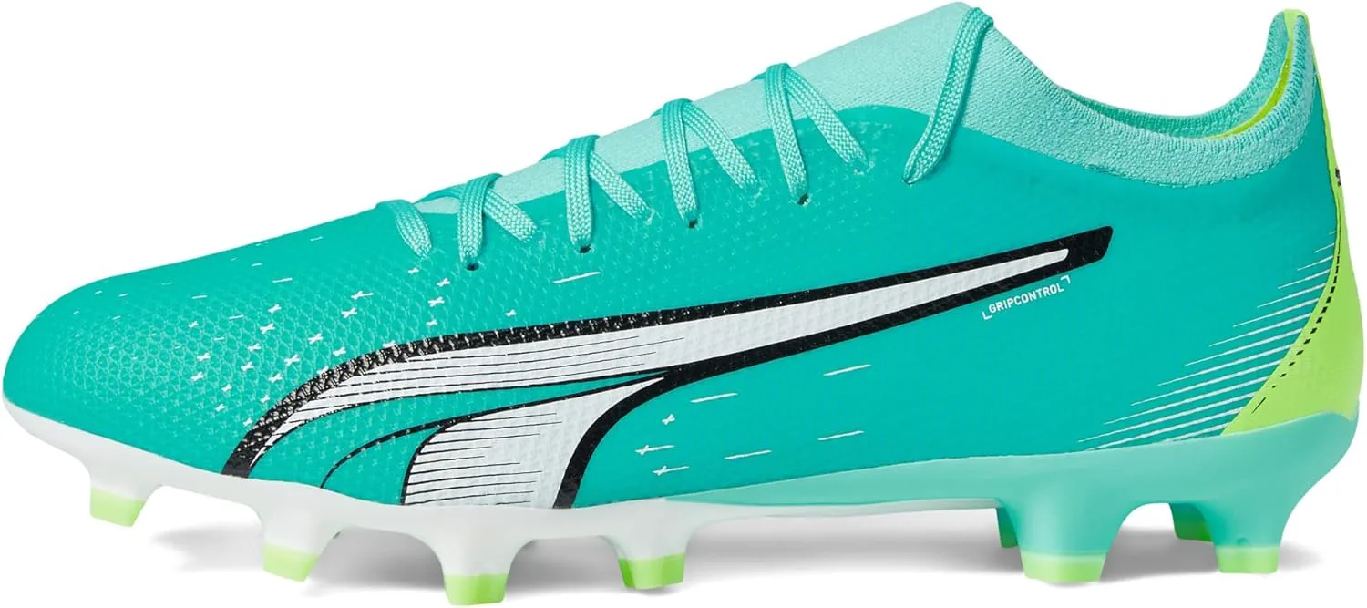 Футбольные бутсы Puma Mens Ultra Match FG, мятный/белый/желтый — фото 2