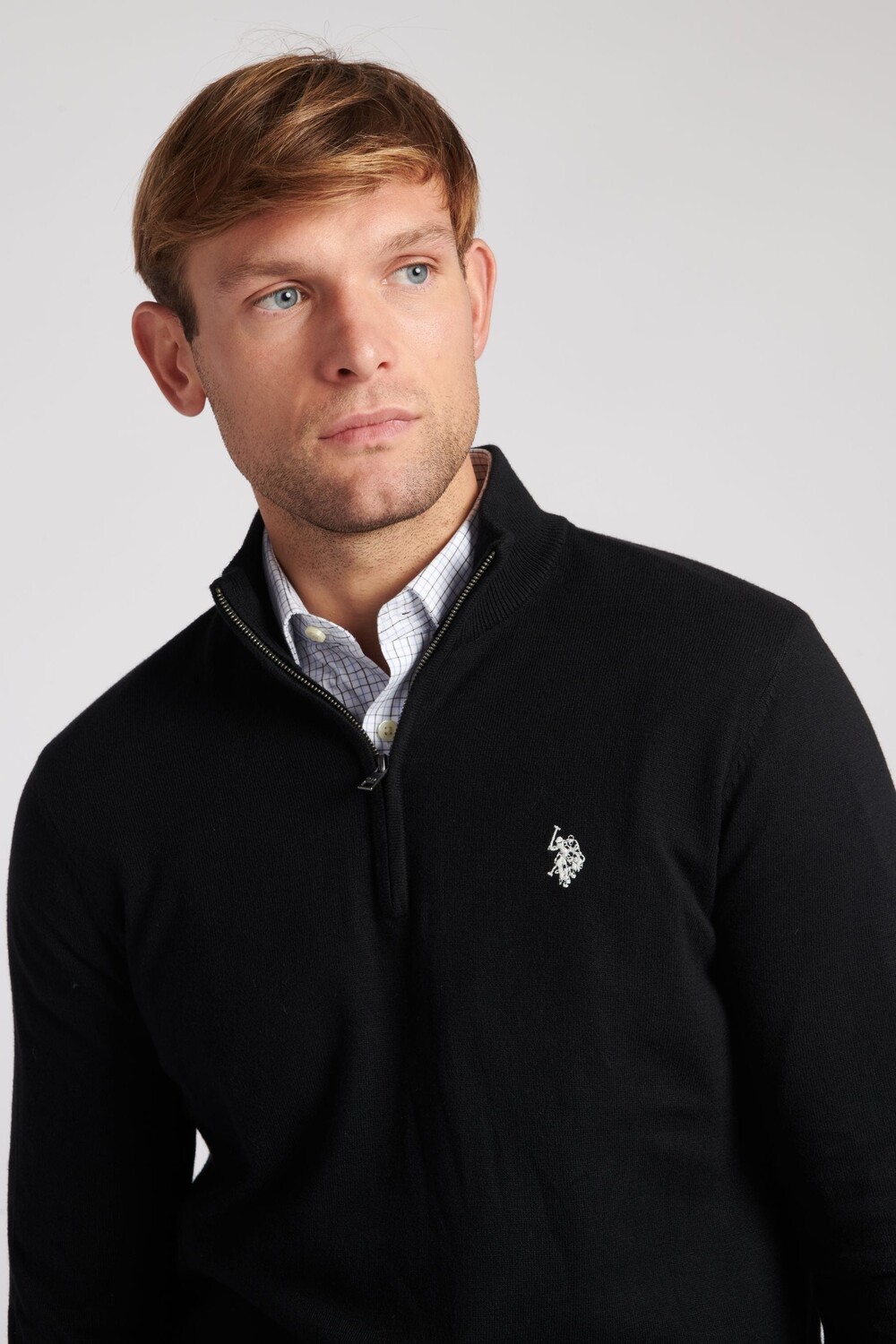 Мужская рубашка оксфорд персикового цвета U.S. Polo Assn, черный — фото 4