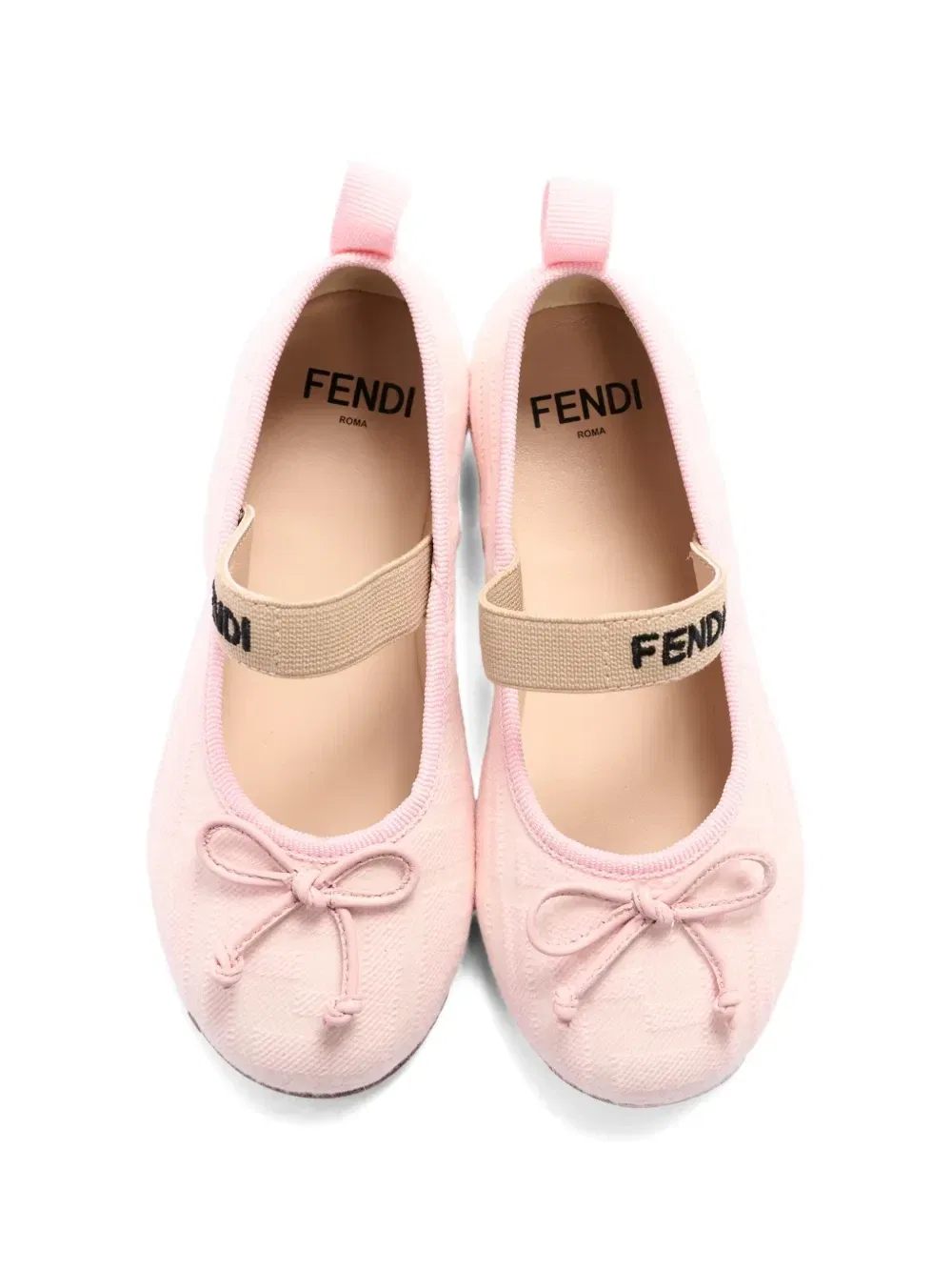Балетки с бантом Fendi Kids, розовый — фото 3