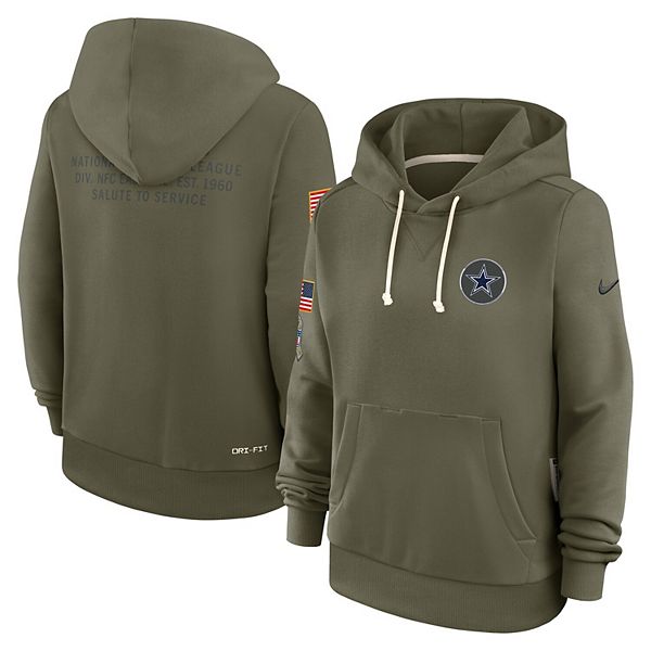 Женская оливковая толстовка Dallas Cowboys 2025 Salute to Service Sideline Standard Issue Dri-FIT Nike — фото 2