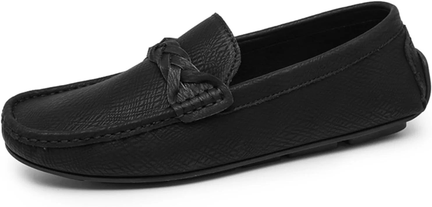 Мокасины кожаные на шнуровке, Black YRZHGDL
