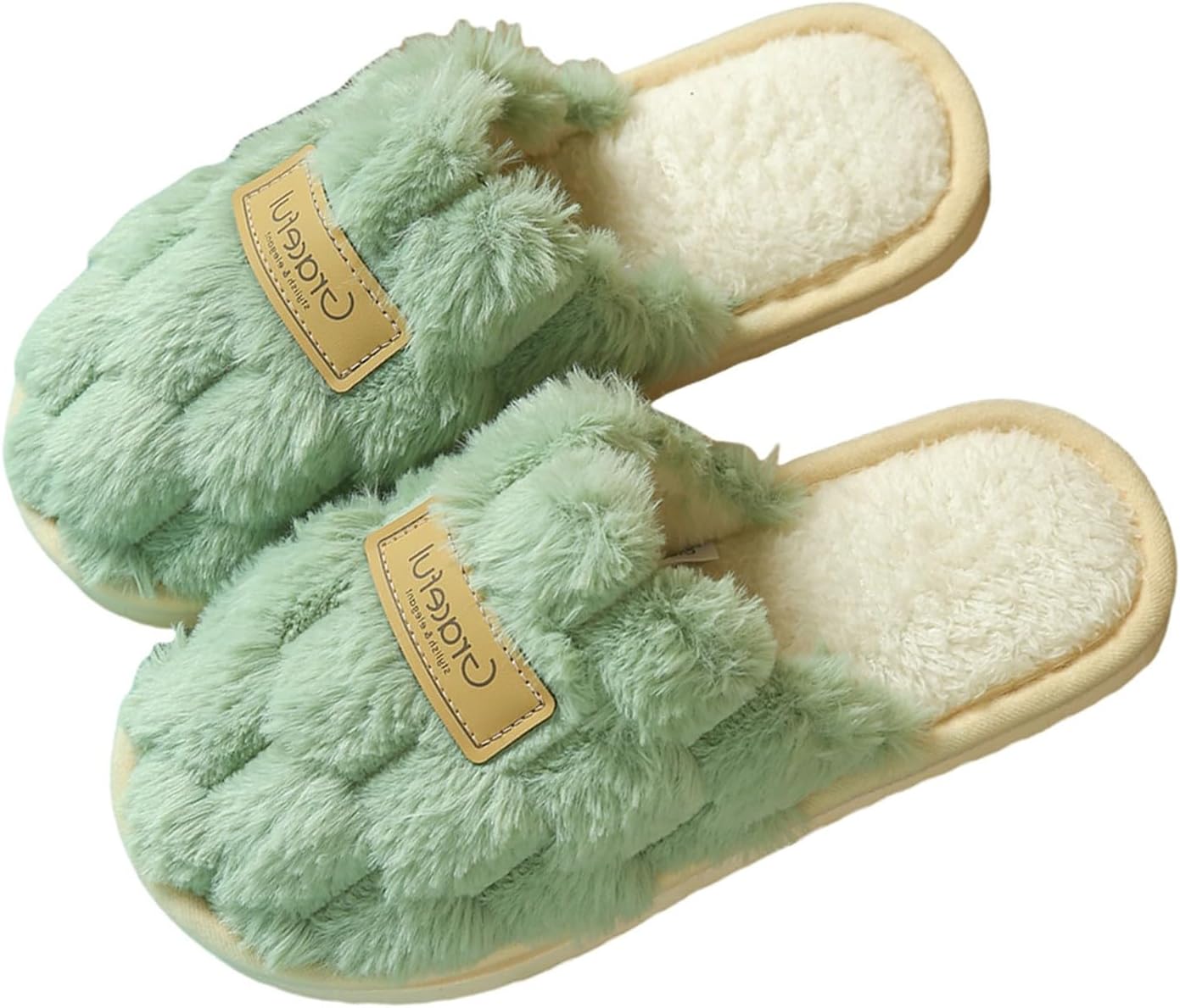 

Женские тапочки Комфорт Против скольжения Зимние с эффектом памяти Легкие домашние тапочки для женщин и мужчин Generic, зеленый
