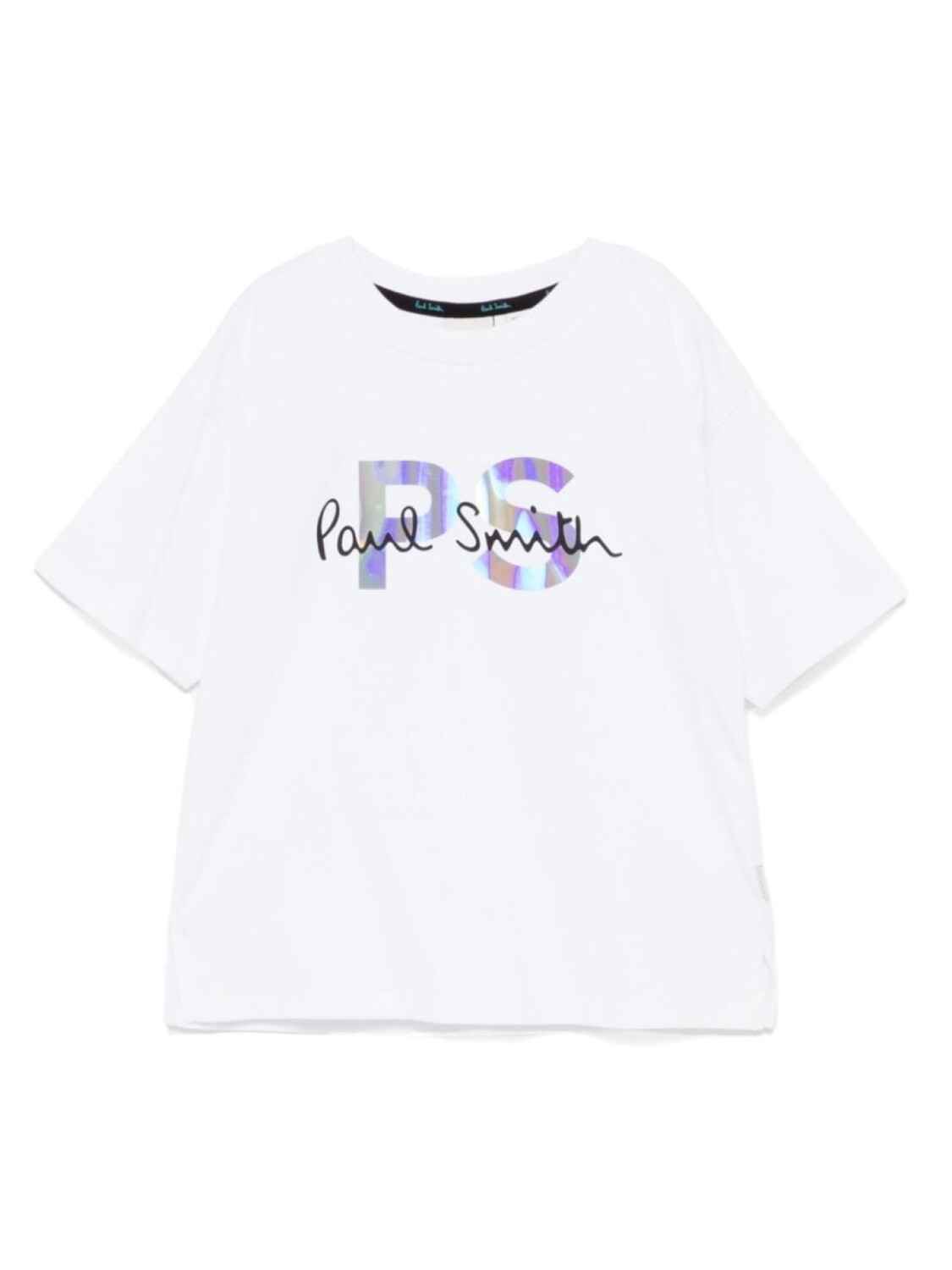 

Футболка с голографическим принтом Paul Smith Junior, белый