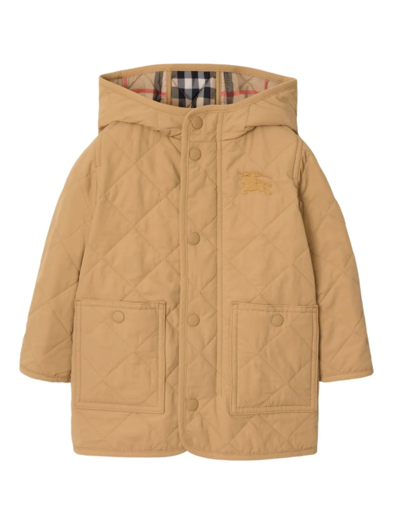 

Burberry Kids стеганая куртка с капюшоном, нейтральный