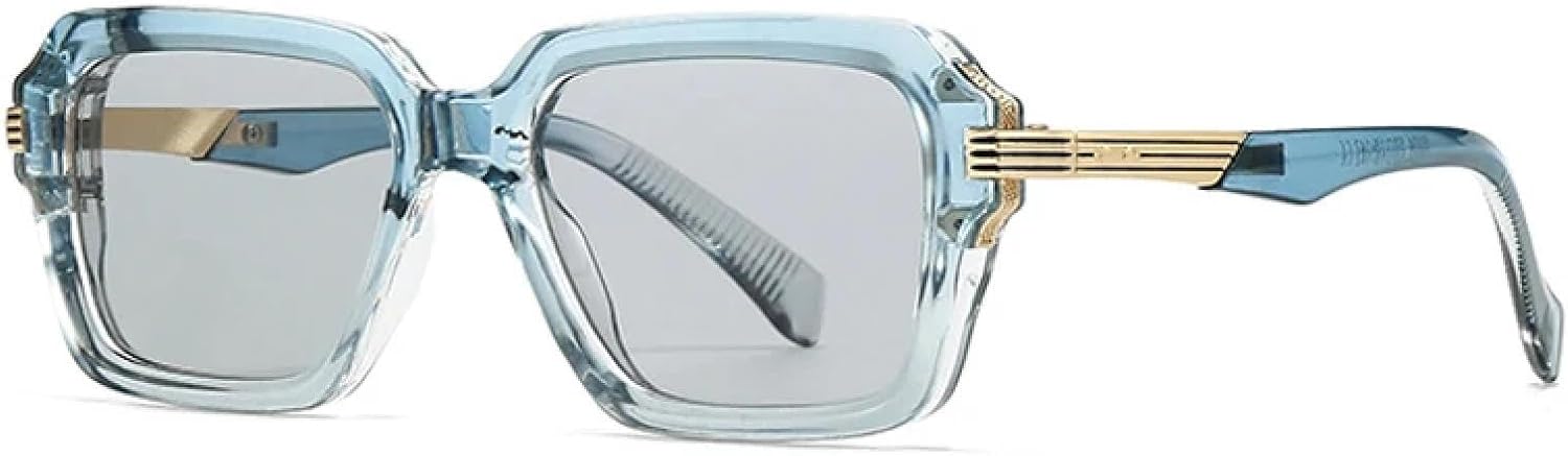 

Мужские солнцезащитные очки в стиле ретро с двухцветной оправой и заклепками, женские градиентные очки с защитой от УФ-излучения UV400, модные панк-солнцезащитные очки TKKTLLT, Blue Light Grey