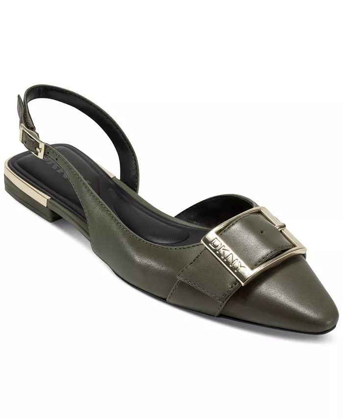 Женские балетки Clemma Buckle Slingback DKNY, зеленый