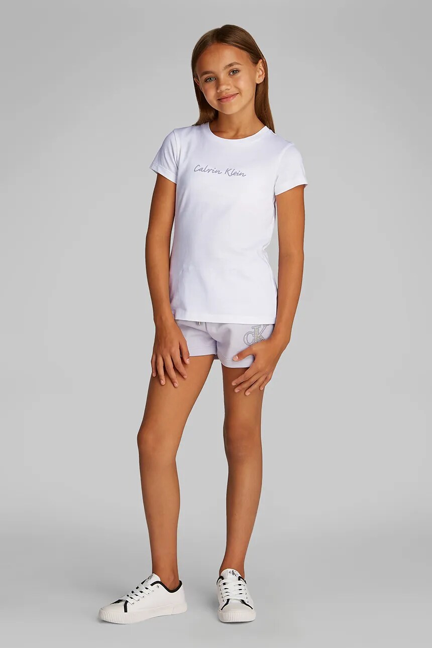 

Хлопковая футболка для детей Calvin Klein Jeans, белый