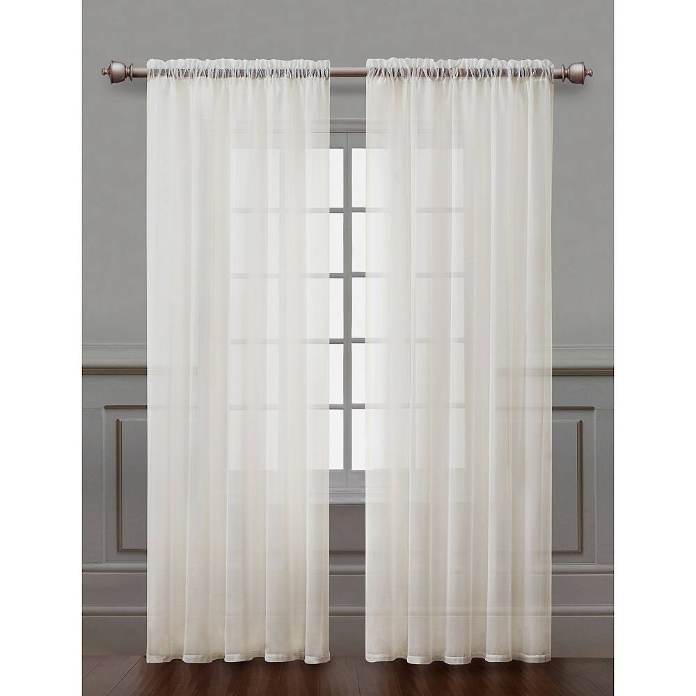 

VCNY Home Villa Rod Карманные прозрачные занавески с 2 панелями для окон, бежевый