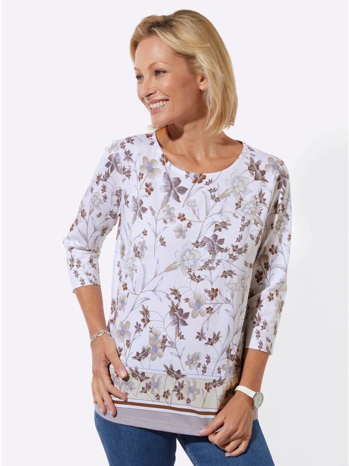 

Рубашка с круглым вырезом с принтом кунжута и серого камня WITT WEIDEN