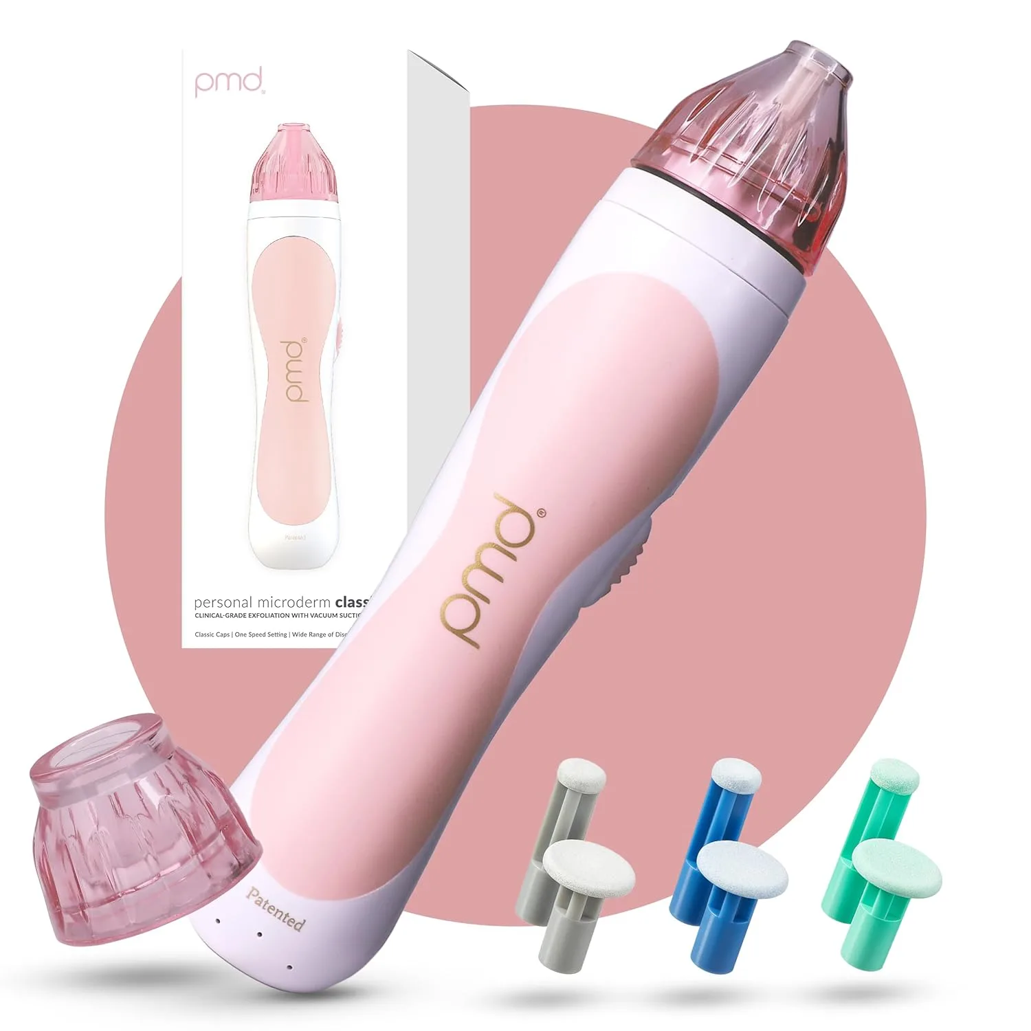 PMD Beauty Personal Microderm Classic - Набор для домашнего использования, инструмент для отшелушивания кожи лица, микродермабразия для ухода за кожей лица и тела., Blush