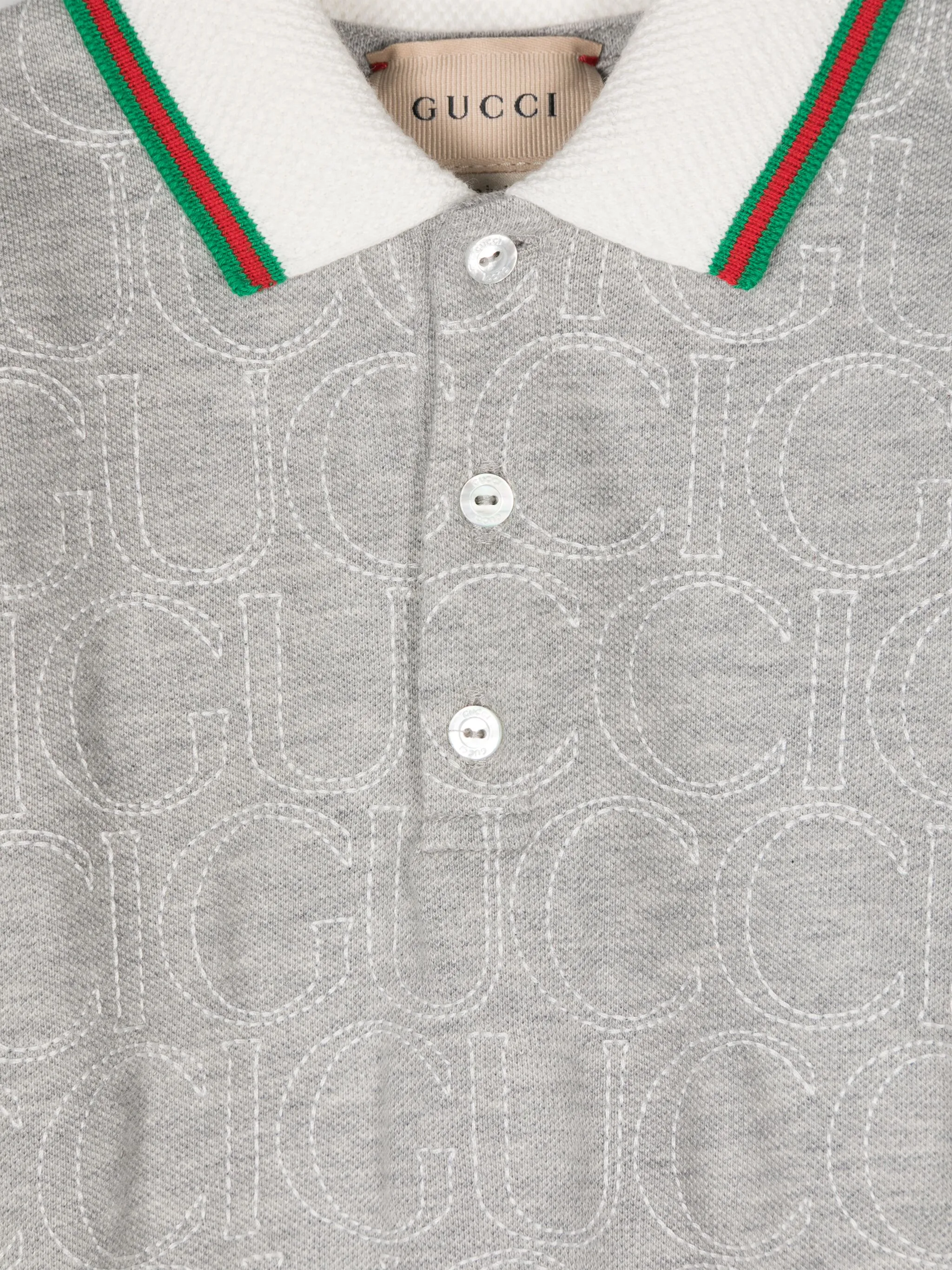Пижама с вышитым логотипом Gucci Kids, серый — фото 3