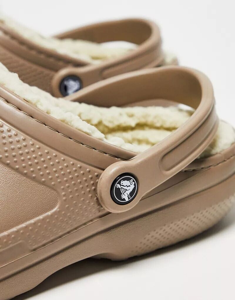 Классические сабо унисекс Crocs на подкладке цвета гриб/кость — фото 3