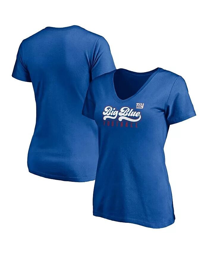 

Женская футболка Royal New York Giants Hometown Collection Wildcat с v-образным вырезом Fanatics