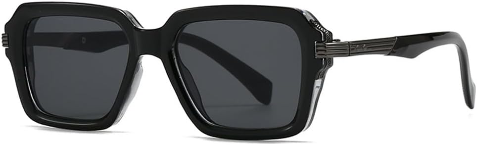 

Мужские солнцезащитные очки в стиле ретро с двухцветной оправой и заклепками, женские очки с синим градиентом, защита от ультрафиолета UV400, модный панк-стиль KTUCN, C4 Black Gun Grey