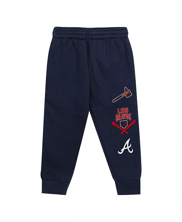 Детский комплект из 2 предметов Atlanta Braves: худи с капюшоном и спортивные брюки, красно-синий Outerstuff — фото 2